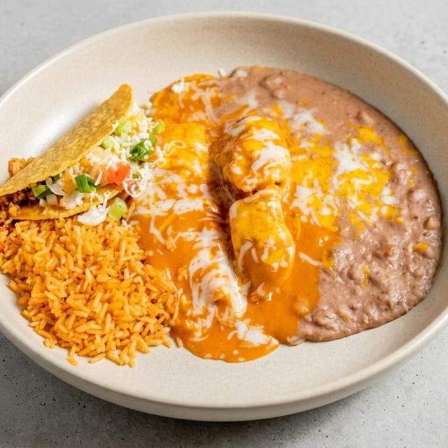 Taco and Two Enchiladas Combo.