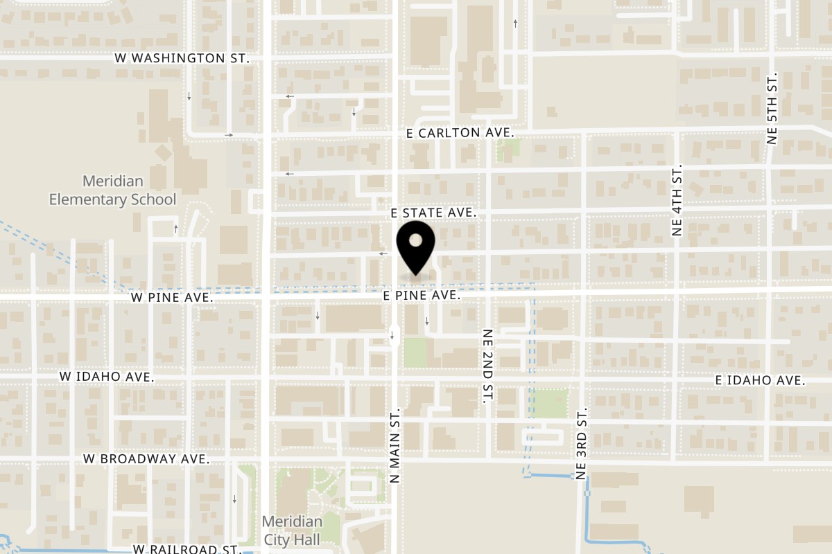 Map showing the location of El Tenampa Mexican Grill & Cantina on 906 N Main St in Meridian